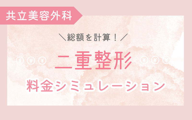 総額を計算！共立美容外科 二重整形の料金シミュレーション